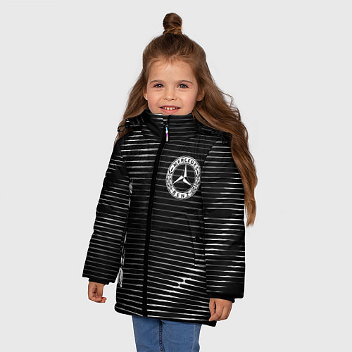 Зимняя куртка для девочки Mercedes sport metal / 3D-Черный – фото 3
