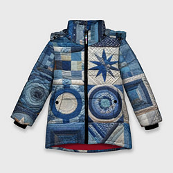 Зимняя куртка для девочки Denim patchwork - ai art