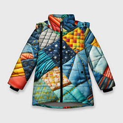 Зимняя куртка для девочки Лоскутное одеяло - пэчворк