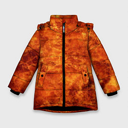 Зимняя куртка для девочки Пламя 8бит текстура