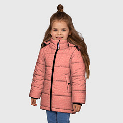 Куртка зимняя для девочки Паттерн мозаика тёмно-персиковый, цвет: 3D-красный — фото 2