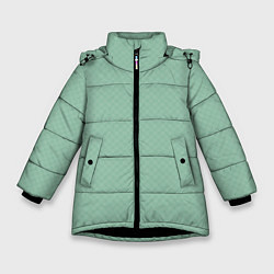 Куртка зимняя для девочки Светлый серо-зелёный однотонный паттерн, цвет: 3D-черный