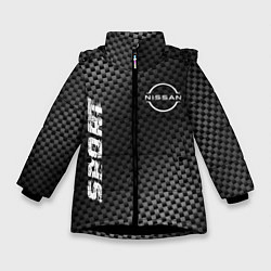Куртка зимняя для девочки Nissan sport carbon, цвет: 3D-черный
