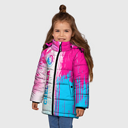 Куртка зимняя для девочки Chelsea neon gradient style по-вертикали, цвет: 3D-черный — фото 2