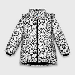 Куртка зимняя для девочки Абстрактный узор из звезд, цвет: 3D-черный