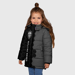 Куртка зимняя для девочки Leeds United sport на темном фоне по-вертикали, цвет: 3D-черный — фото 2