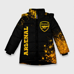 Зимняя куртка для девочки Arsenal - gold gradient вертикально