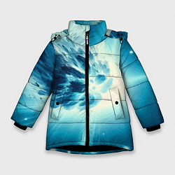 Куртка зимняя для девочки Неоновая комета - нейросеть, цвет: 3D-черный