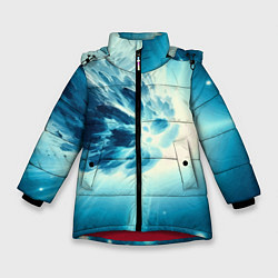 Куртка зимняя для девочки Неоновая комета - нейросеть, цвет: 3D-красный