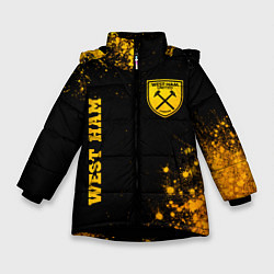 Зимняя куртка для девочки West Ham - gold gradient вертикально