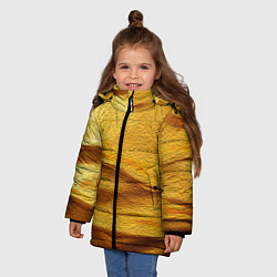 Куртка зимняя для девочки Золотая поверхность с волнами и рябью, цвет: 3D-красный — фото 2