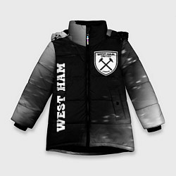 Куртка зимняя для девочки West Ham sport на темном фоне вертикально, цвет: 3D-черный