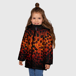 Куртка зимняя для девочки Абстрактный летний узор, цвет: 3D-черный — фото 2