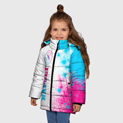 Куртка зимняя для девочки Napoli neon gradient style по-вертикали, цвет: 3D-черный — фото 2