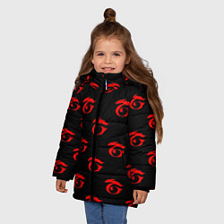 Куртка зимняя для девочки Garena free fire mobile game logo, цвет: 3D-красный — фото 2
