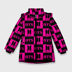 Зимняя куртка для девочки BTS pattern pink logo