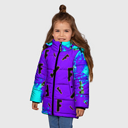 Куртка зимняя для девочки Fortnite neon steel colors epic, цвет: 3D-красный — фото 2