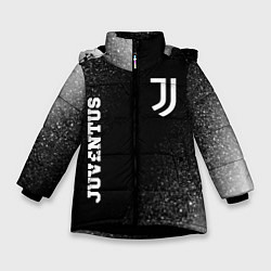 Куртка зимняя для девочки Juventus sport на темном фоне вертикально, цвет: 3D-черный