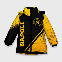 Куртка зимняя для девочки Napoli - gold gradient вертикально, цвет: 3D-черный