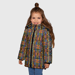 Куртка зимняя для девочки Полоски африканские яркие, цвет: 3D-черный — фото 2