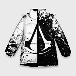 Куртка зимняя для девочки Assasins Creed - black and white, цвет: 3D-черный