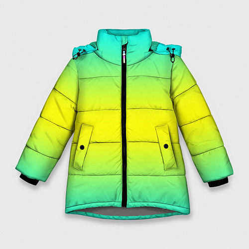 Зимняя куртка для девочки Кислотный градиент / 3D-Светло-серый – фото 1