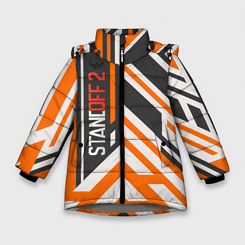 Зимняя куртка для девочки Standoff 2 geometry / 3D-Светло-серый – фото 1