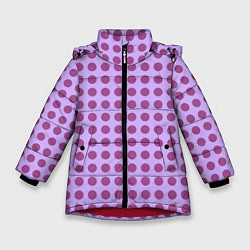 Куртка зимняя для девочки Сиреневый паттерн в горошек, цвет: 3D-красный