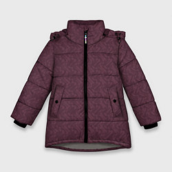 Куртка зимняя для девочки Тёмный красный текстура, цвет: 3D-светло-серый