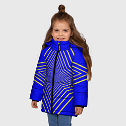 Куртка зимняя для девочки Ромбовидные звезды, цвет: 3D-светло-серый — фото 2