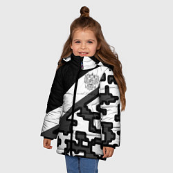 Куртка зимняя для девочки Россия камуфляж текстура, цвет: 3D-светло-серый — фото 2