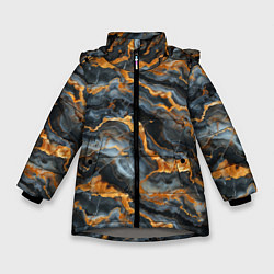 Куртка зимняя для девочки Мраморное золото, цвет: 3D-светло-серый