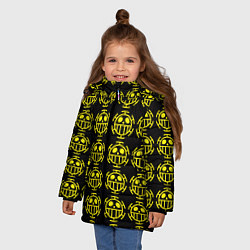 Куртка зимняя для девочки One piece pirate king pattern, цвет: 3D-светло-серый — фото 2
