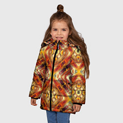 Куртка зимняя для девочки Ромбовидный орнамент, цвет: 3D-красный — фото 2