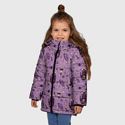 Куртка зимняя для девочки Знаки астрологии, цвет: 3D-черный — фото 2
