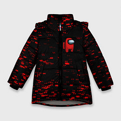 Куртка зимняя для девочки Among us текстура краски, цвет: 3D-светло-серый