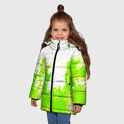 Куртка зимняя для девочки Кислотный огонь, цвет: 3D-светло-серый — фото 2