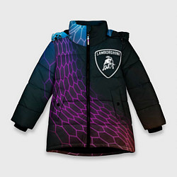 Зимняя куртка для девочки Lamborghini neon hexagon