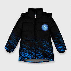 Куртка зимняя для девочки Napoli fc club texture, цвет: 3D-светло-серый