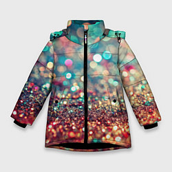 Куртка зимняя для девочки Блестяшки боке, цвет: 3D-черный