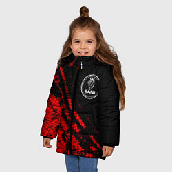 Куртка зимняя для девочки Saab sport grunge, цвет: 3D-красный — фото 2