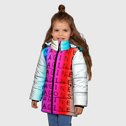 Куртка зимняя для девочки Imagine Dragons neon rock, цвет: 3D-красный — фото 2