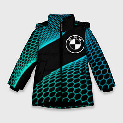Куртка зимняя для девочки BMW electro hexagon, цвет: 3D-черный