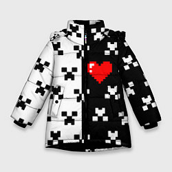 Зимняя куртка для девочки Minecraft pattern love