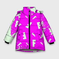 Зимняя куртка для девочки Fortnite pattern pink