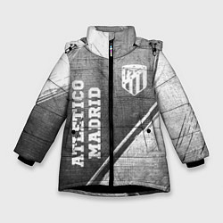 Куртка зимняя для девочки Atletico Madrid - grey gradient вертикально, цвет: 3D-черный