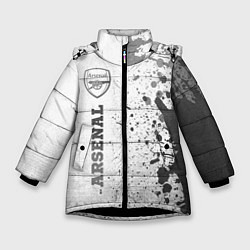 Куртка зимняя для девочки Arsenal - white gradient по-вертикали, цвет: 3D-черный