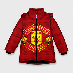 Куртка зимняя для девочки Manchester United, цвет: 3D-черный