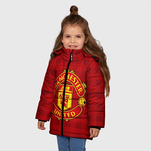 Зимняя куртка для девочки Manchester United / 3D-Черный – фото 3