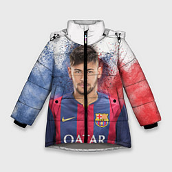 Куртка зимняя для девочки Neymar FCB, цвет: 3D-светло-серый